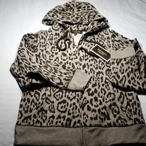 NWT JUICY COUTURE Gray Leopard Hoodie
